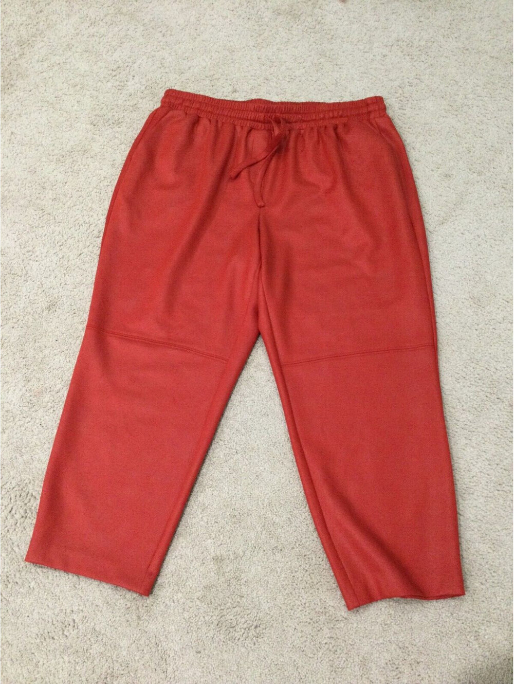 Lane Bryant Plus Size 18 Red Pockets Wet look Joggers Sweatpants Pants
